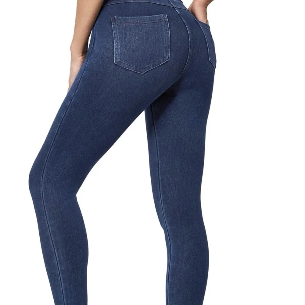 Fashion Nova Y2K Skinny Jeans Sz 1 Dark Blue Booty Shaping Stretchy #F Classic